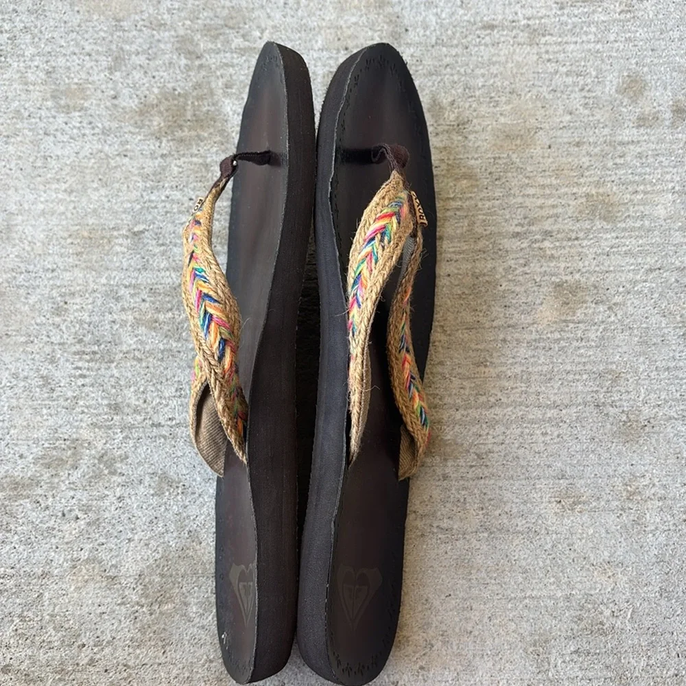 Roxy Sandals with Colorful Woven Aztec Straps